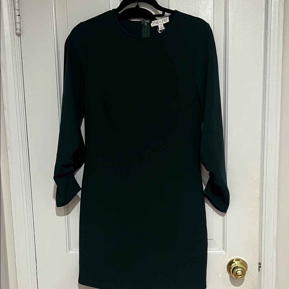 She + Sky Black Long Sleeve Sheath Dress